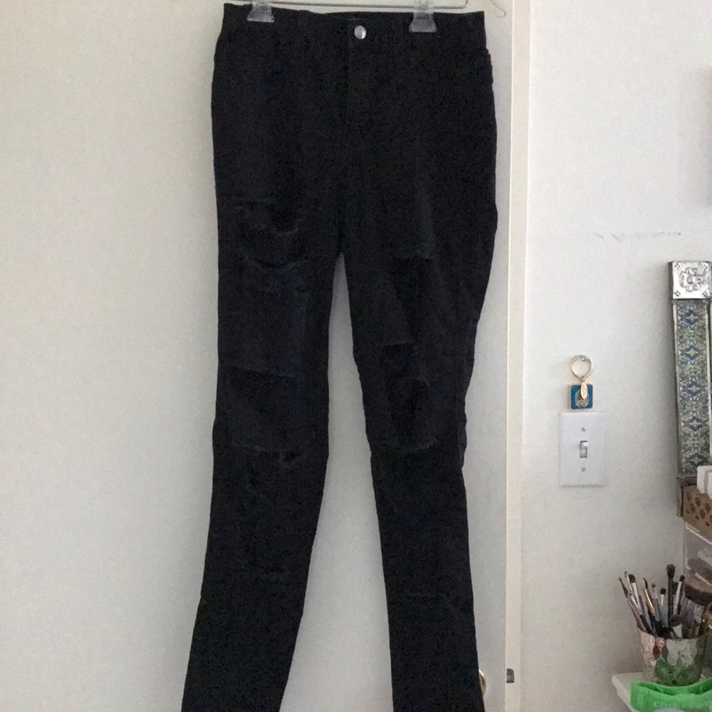 Fashion Nova Black Ripped Jeans